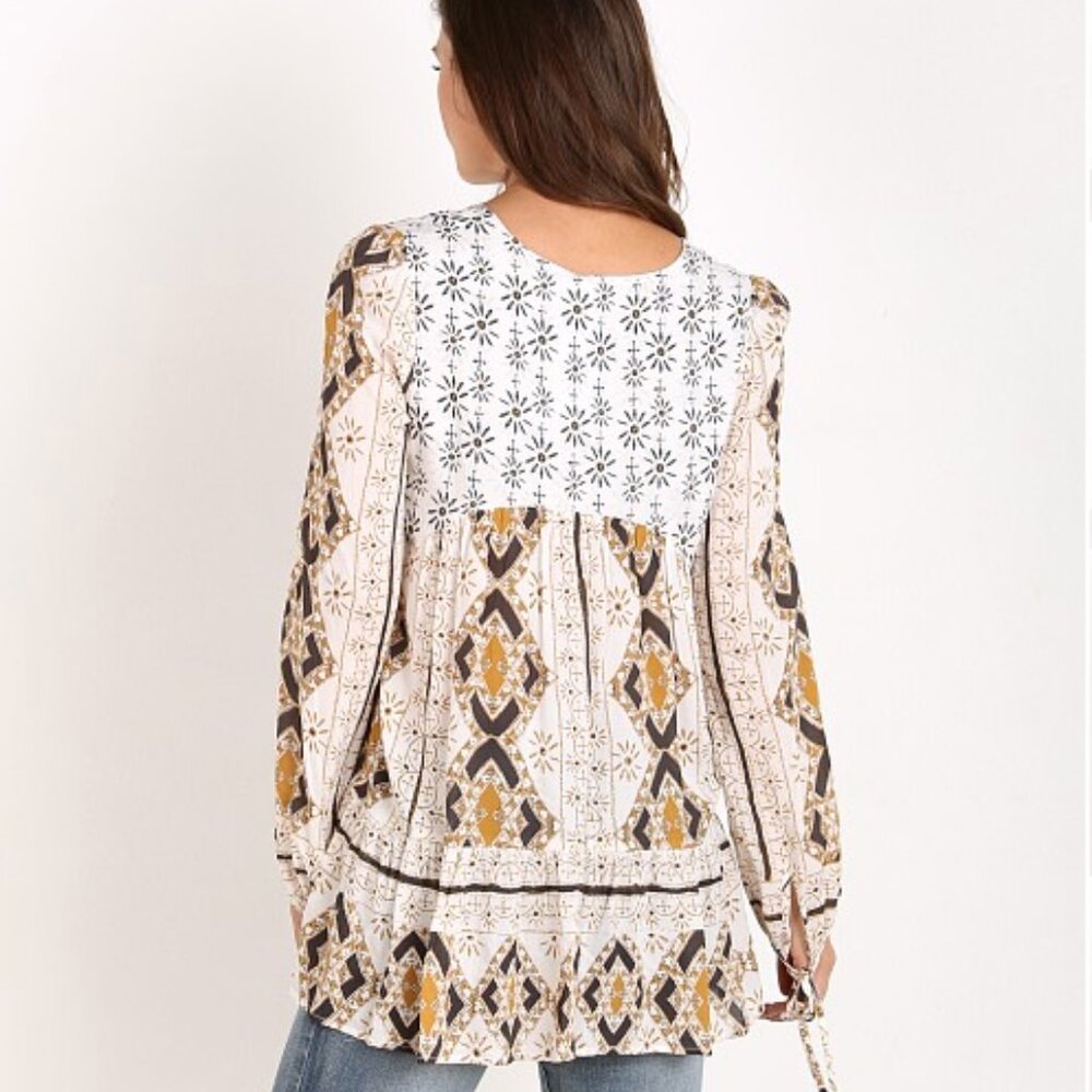 FREE PEOPLE BEIGE DOWN BY THE BAY TUNIC - Picture 2 of 7